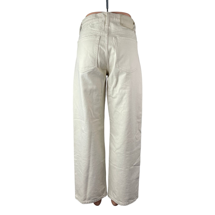 NEW Banana Republic 90s Relaxed White High Rise Wide Leg Denim Jeans Size 26