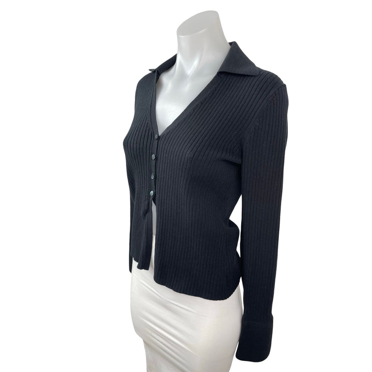 Reformation Valentina Ribbed Knit Long Sleeve Button Up Cardigan Sweater Top S