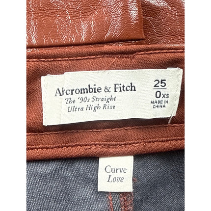 Abercrombie & Fitch Curve Love Faux Vegan Leather Straight Trousers Pants Sz 25
