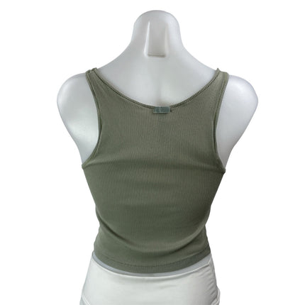 3 Pcs SKIMS Women's Gray Beige Olive Green Sleeveless Crop Tank Top Sets Sz M
