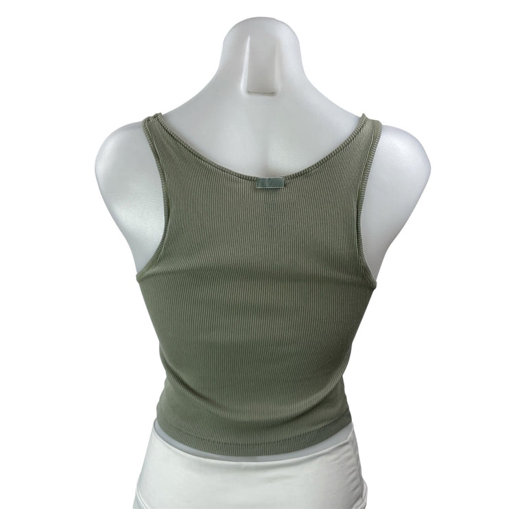 3 Pcs SKIMS Women's Gray Beige Olive Green Sleeveless Crop Tank Top Sets Sz M