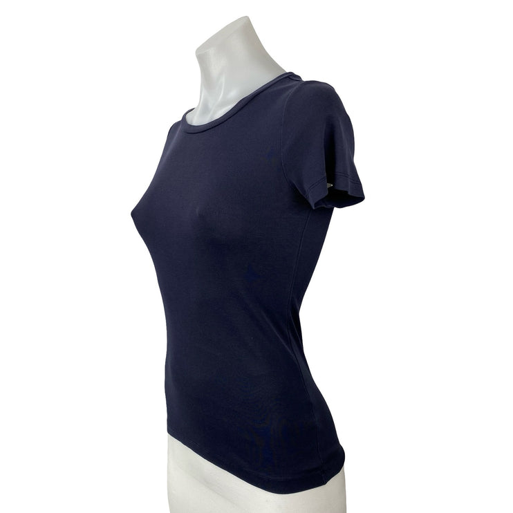 J.Crew Women's Navy Blue Fitted Cotton Short Sleeve Knit T Shirt Tee Top Size XS
