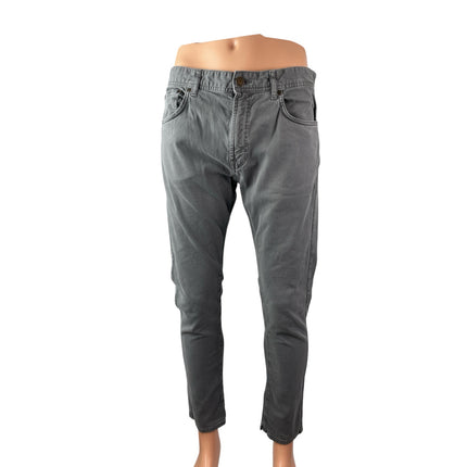 Zara Men's Gray High Waisted Classic Slim Skinny Straight Denim Jeans Pants 34