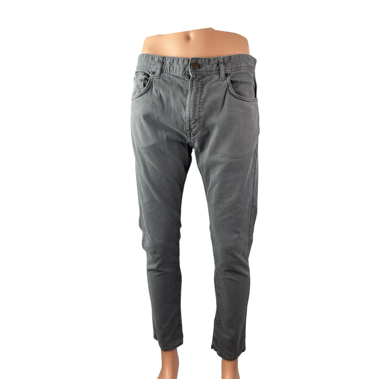 Zara Men's Gray High Waisted Classic Slim Skinny Straight Denim Jeans Pants 34