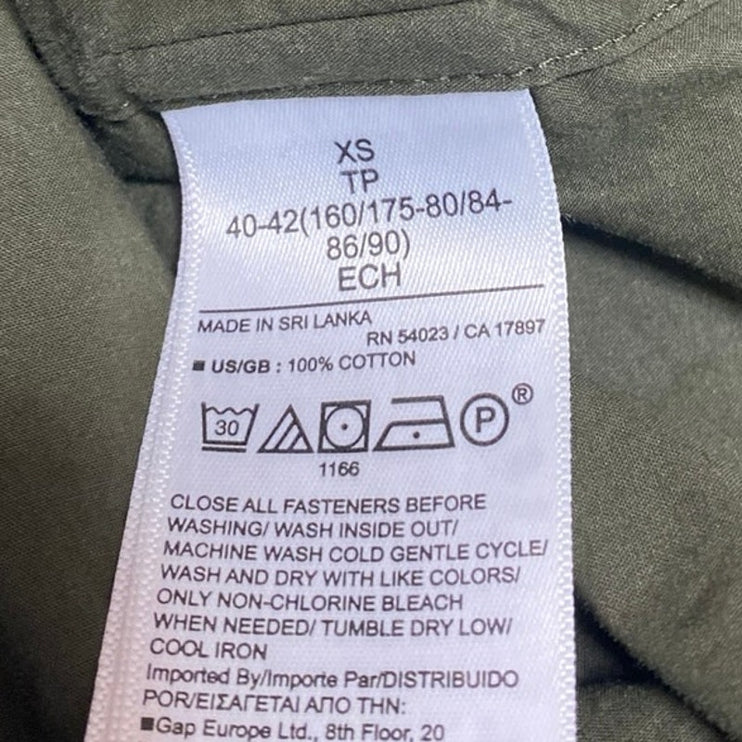 Banana Republic Women's Green Collared Long Sleeve Button Down Shirt Top Size XS