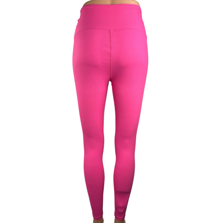 Year of Ours Women's Pink High Rise Pull On Stretch Athletic Fitness Leggings M