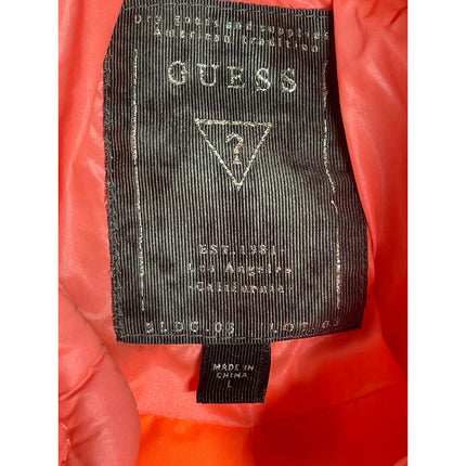 Guess Women's Coral Quilted Long Sleeve Full Zip Moto Biker Coat Jacket Size L