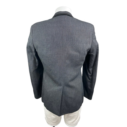 Zara Men Dark Gray Wool Notch Lapel Long Sleeve Blazer Sport Coat Suit Jacket 40