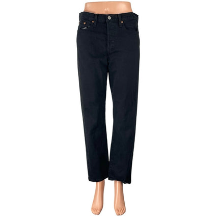 Levi's Wedgie Straight Women's Black High Rise Relaxed Ankle Denim Jeans Size 28