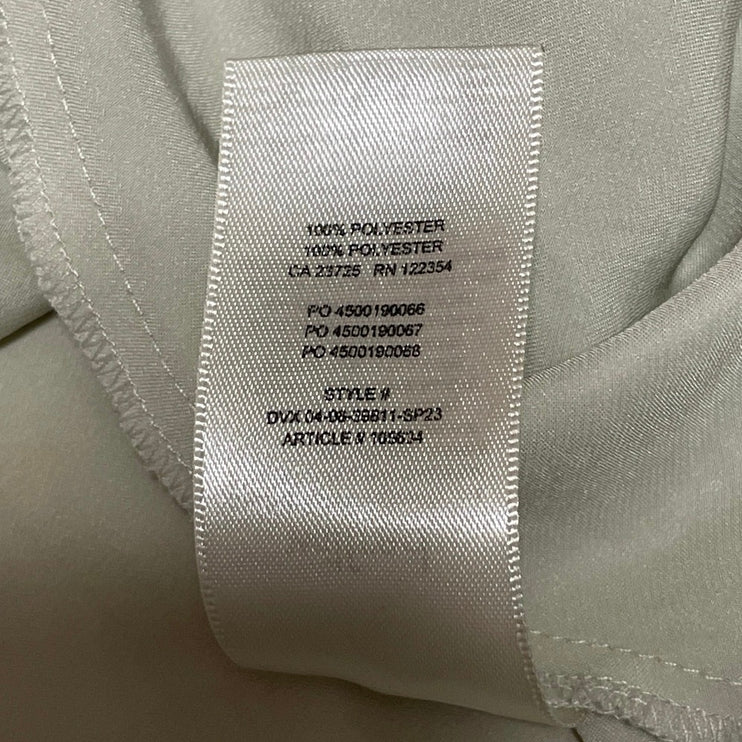Aritzia Wilfred Mademoiselle Sage Green Satin Short Cap Sleeve Wrap Mini Dress L