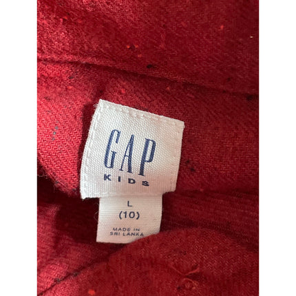 Gap Boys Kids Red Long Sleeve Cotton Casual Button Down Shirt Top Size L 10yo