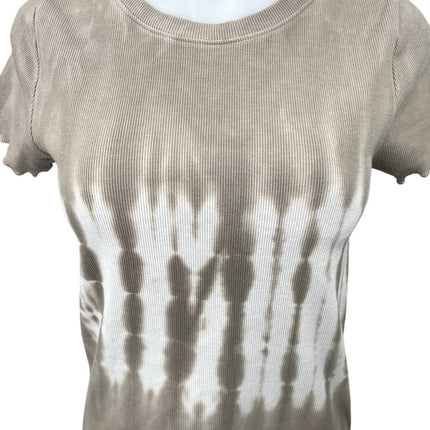 C&C California Women's Brown Tie Dye Short Sleeve Pullover Tee T-Shirt Top Sz M