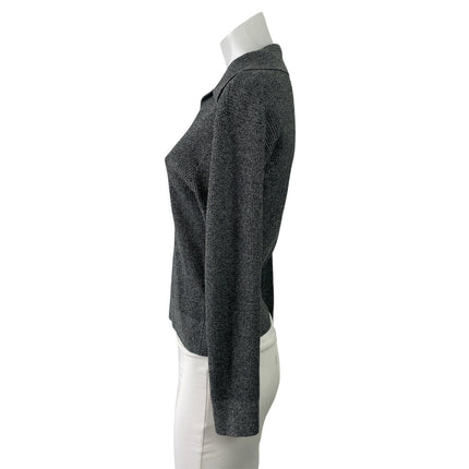 Uniqlo Womens Gray Collared V-neck Long Sleeve Knit Pullover Polo Sweater Top S