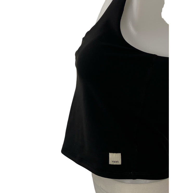 Vuori Black Sleeveless Crop Yoga Gym Workout Activewear Athletic Cami Tank Top M