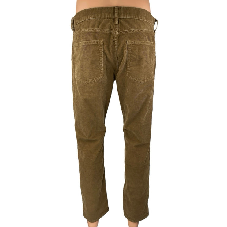 J.Crew 770 Men's Tan Corduroy Straight Fit Trousers Chino Khaki Pants Size 33x30
