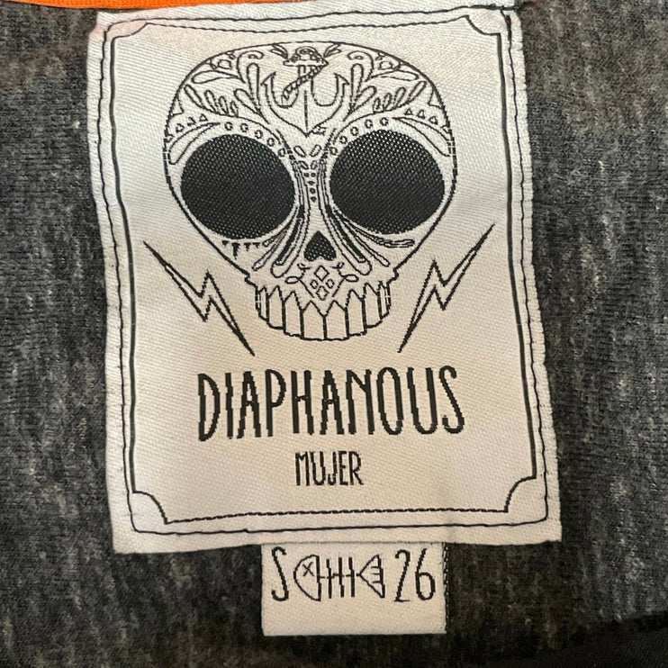 Diaphanous Loca Women's Black Sleeveless Graphic Print Tank Crop Top Size S
