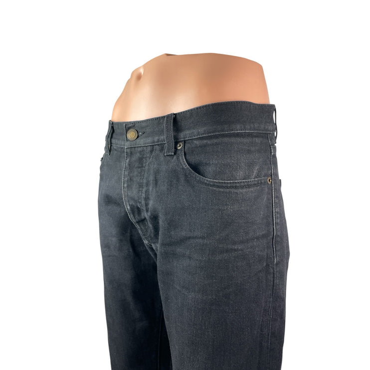 Saint Laurent Men's Black Mid Rise Classic Skinny Tapered Denim Jeans Pants M/L