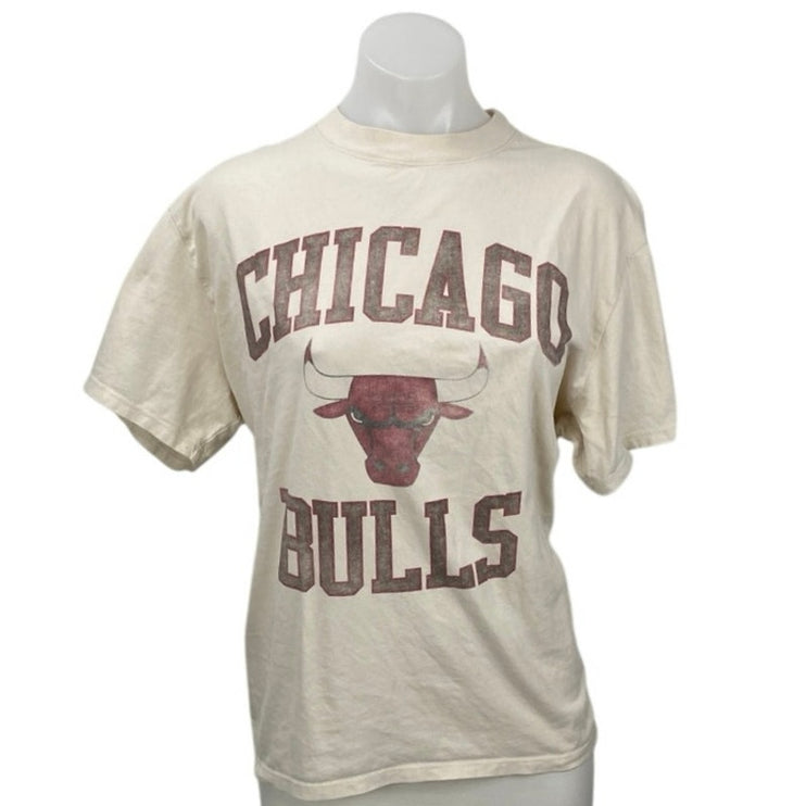 Abercrombie & Fitch Beige Chicago Bulls NBA Basketball T Shirt Tee Top Size M