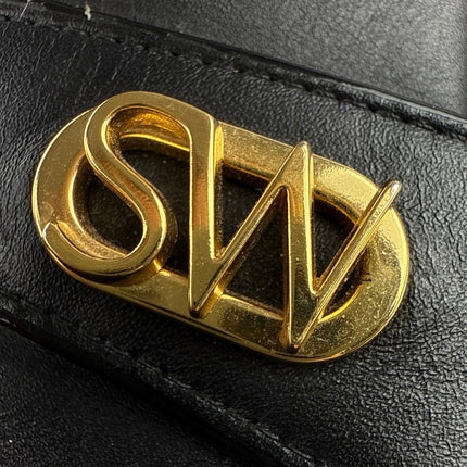 Stuart Weitzman Riela 50 Women's Black Leather Block Heels Slip On Pumps Sz 8.5