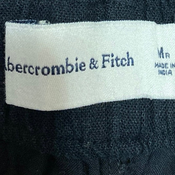 Abercrombie & Fitch Women's Black Linen Elastic Waist Casual Lounge Shorts Sz M