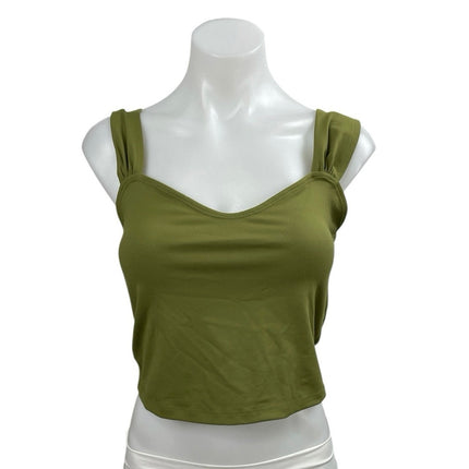 Abercrombie & Fitch Women's Green Sweetheart Neck Sleeveless Crop Tank Top Sz M