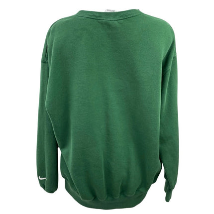 Nike Womens Green Embroidered Logo Swoosh Crewneck Long Sleeve Sweatshirt Size S