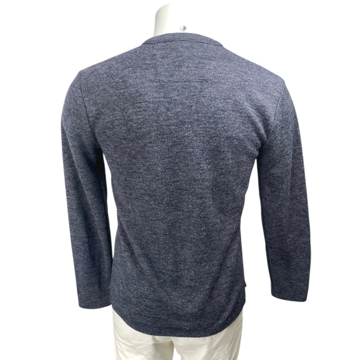 Banana Republic Men's Blue Knit Long Sleeve Henley Sweatshirt Sweater Top Size S