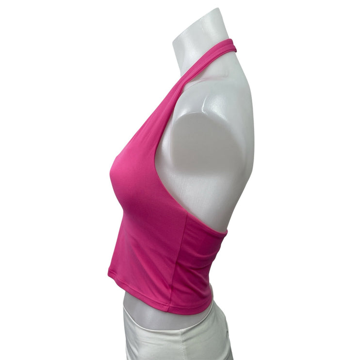 Gymshark Pink Halterneck Cami Open Back Workout Yoga Sports Bra Crop Tank Top S