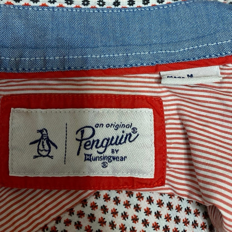 Penguin by Munsingwear Men’s Multicolor Short Sleeve Button Down Shirt Top Sz M