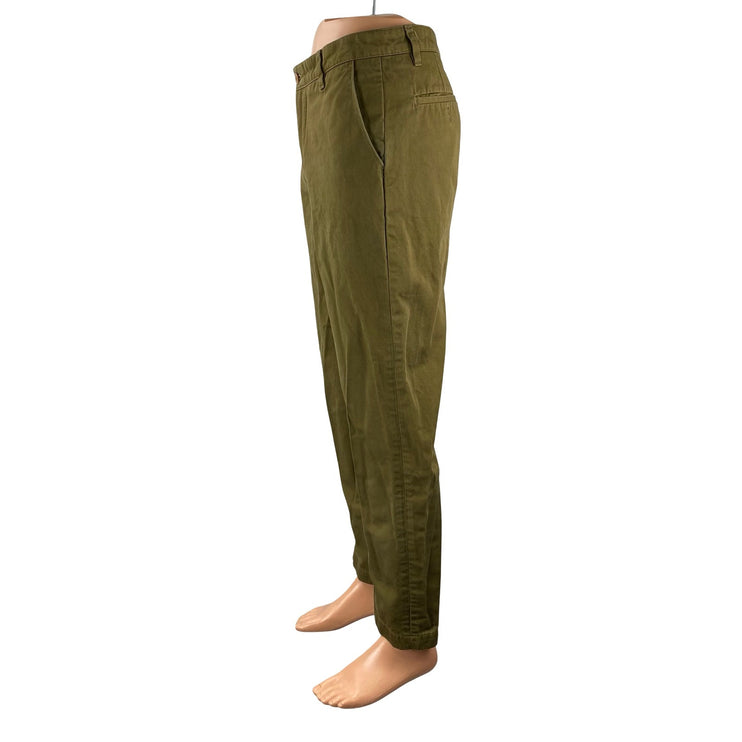 Levi's Dark Men's Green Twill High Rise Straight Chino Trousers Dress Pants 32
