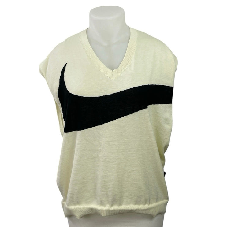 Nike Sportswear Big Swoosh Graphic Logo V Neck Sleeveless Sweater Vest Top Sz XL