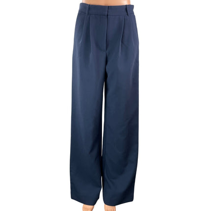 Abercrombie & Fitch Women's Navy Blue Pleated Wide Leg Trouser Dress Pants 27/4L