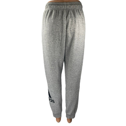 Adidas Women's Gray Logo Drawstring Tapered Leg Sweatpants Jogger Track Pants S