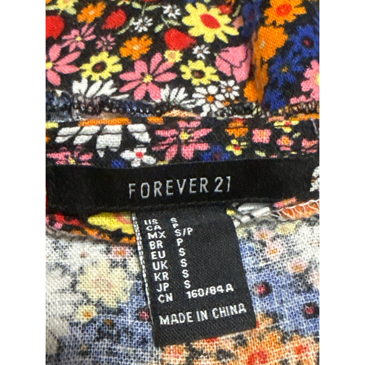 Forever 21 Floral Sleeveless Mini Cami Tank Slip A-Line Bodycon Sheath Dress S