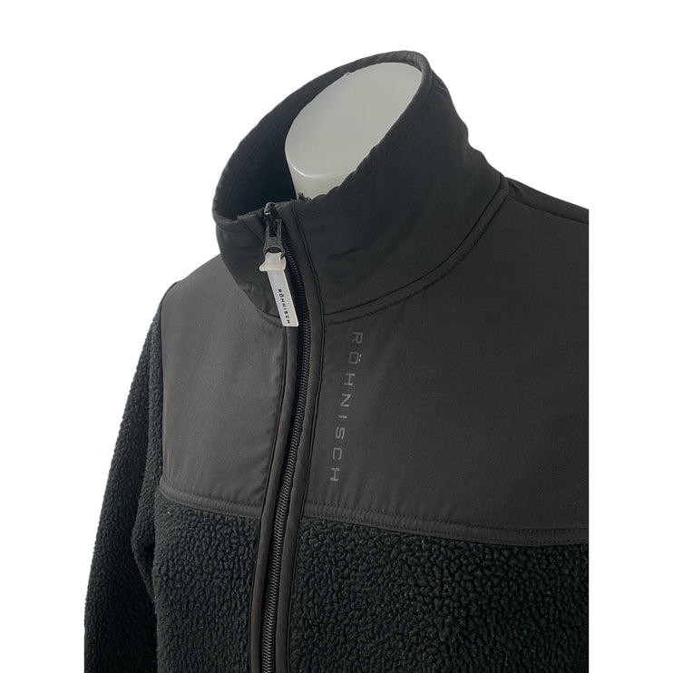 Rohnisch Phoebe Pile Women's Black Fleece Windproof Full Zip Coat Jacket Size S