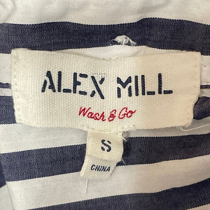 Alex Mill Men's Blue White Striped Pocket Long Sleeve Button Down Shirt Top Sz S