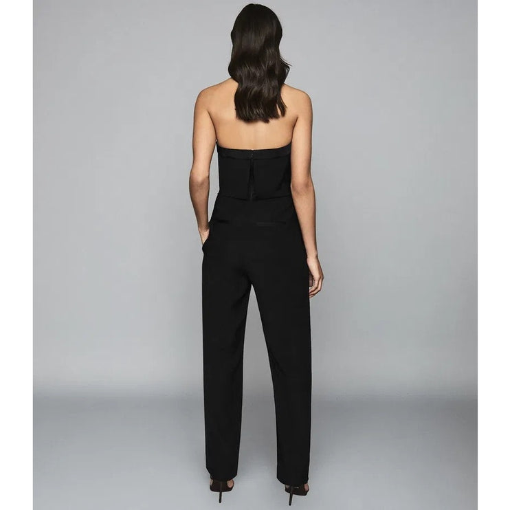 Reiss Toni Silk Satin Trimmed Strapless Tube Sleeveless Bandeau Jumpsuit Size 2