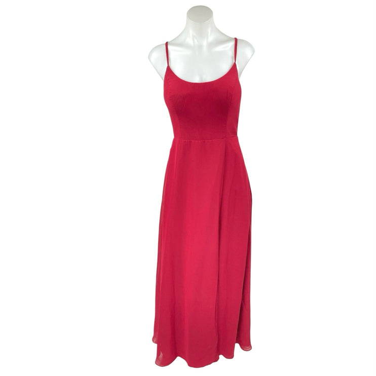 NEW Azazie Moira Red Sleeveless Cami Camisole Tank A Line Maxi Dress One Size