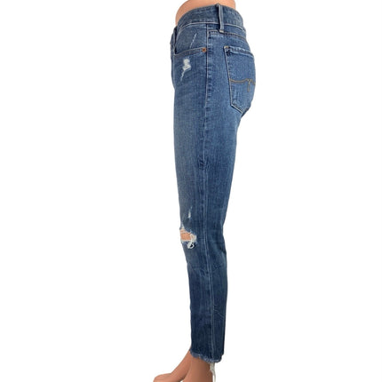 Lucky Brand Blue Medium Wash Distressed Denim Mid Rise Skinny Jeans Size 8/29