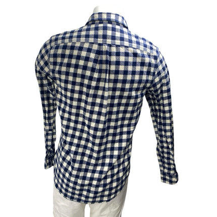 Gap Men's Blue White Gingham Check Long Sleeve Button Down Shirt Top Size S