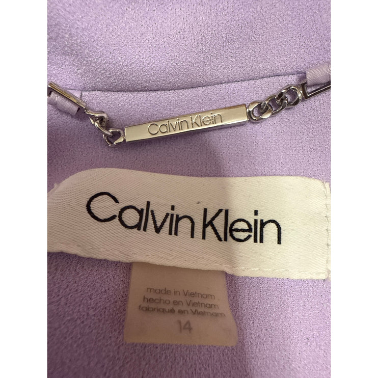 Calvin Klein Purple Lilac Long Sleeve Button Down Blazer Mini Skirt 2 Pc Set 14