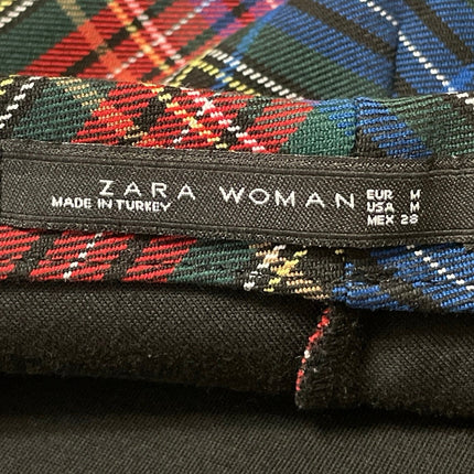 Zara Women's Multicolor High Waisted Plaid Tartan Check A-line Mini Skirts Sz M