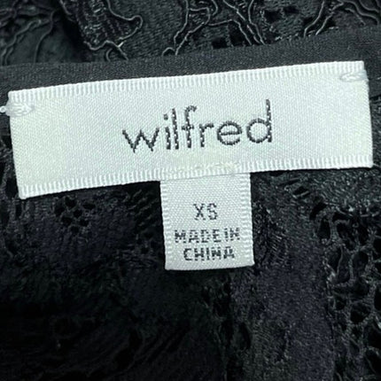 Aritzia Wilfred Black Lace Embroidered Floral Sleeveless Tank Blouse Top Size XS