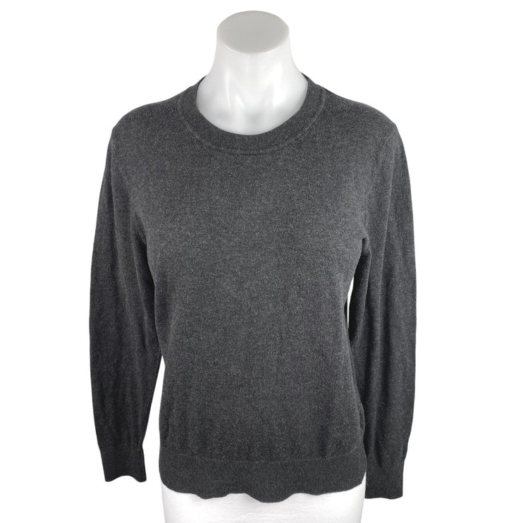 Quince Women's Black Cashmere Long Sleeve Crew Neck Pullover Sweater Top Size M