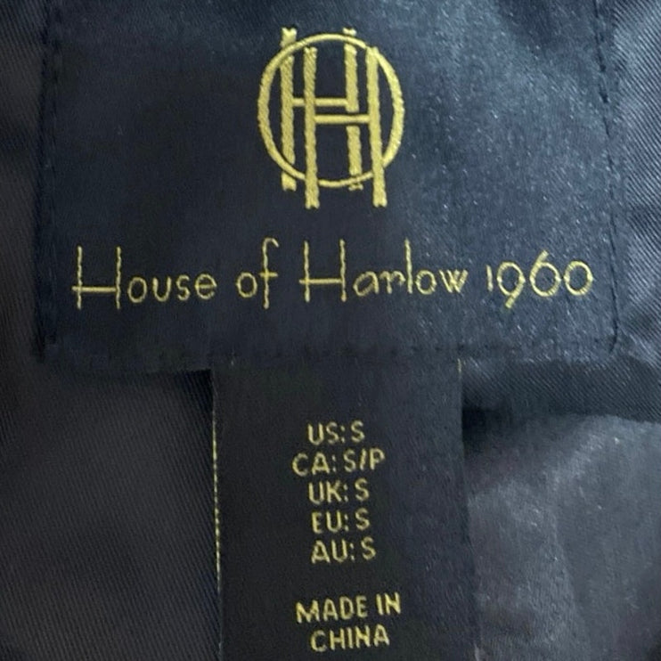 House of Harlow 1960 Yellow Black Gingham Long Sleeve Blazer Skirt 2 Pc Set S/M