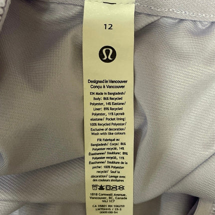 Lululemon Pace Rival Women's Purple Lilac Yoga Athletic Running Shorts Size 12