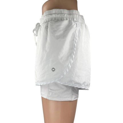 RBX Women's White Elastic Waist Drawstring Activewear Running Sweat Shorts M