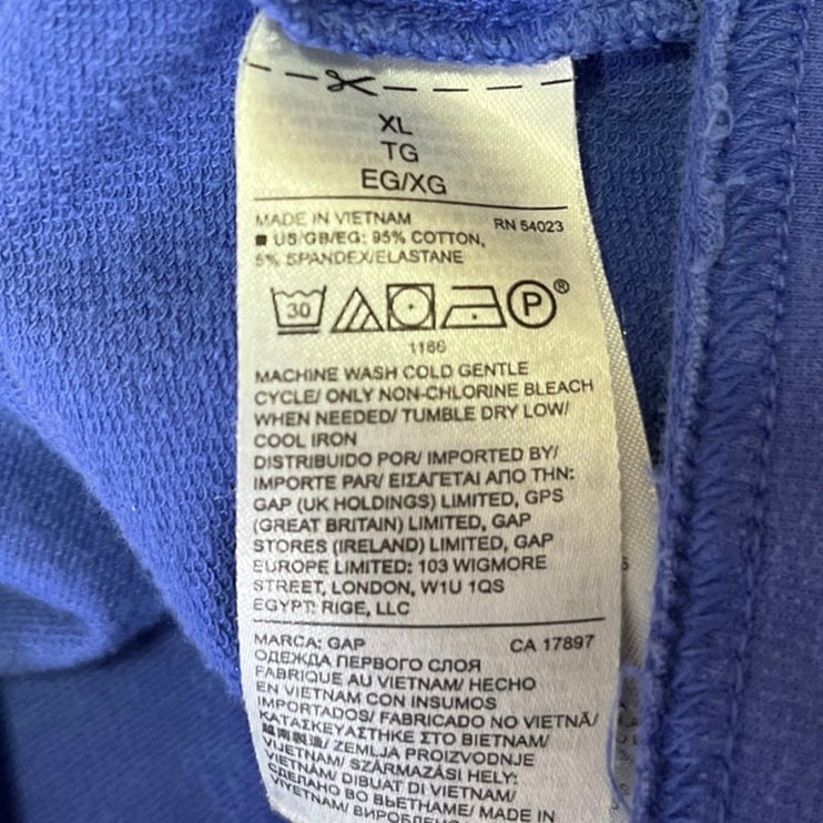 Love by GAP Women's Blue Short Sleeve Pocket Pullover Crop Tee T-Shirt Top XL