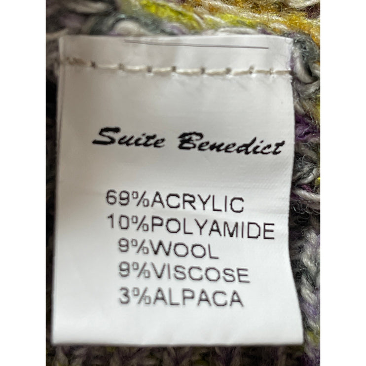 Suite Benedict Multicolor Striped Turtleneck Long Sleeve Crop Sweater Top Size S