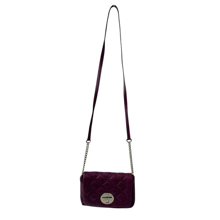 Kate Spade Astor Court Naomi Quilted Chain Purple Magenta Leather Crossbody Bag
